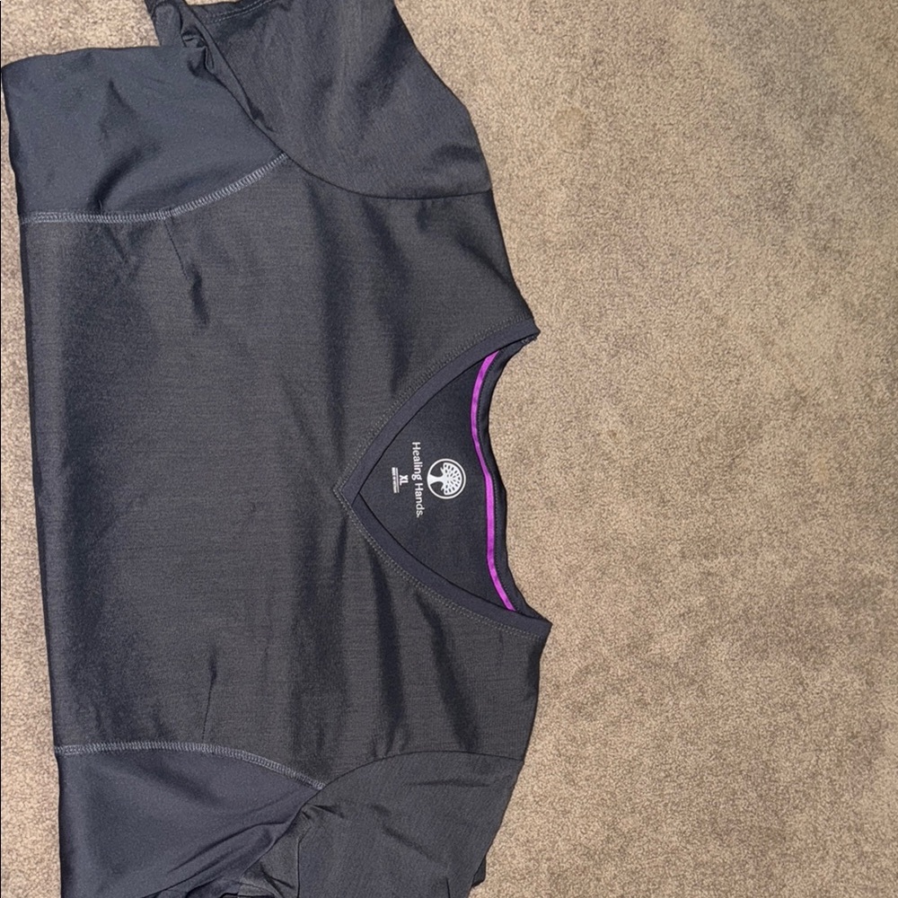 Flare yoga scrub pants, and princess fit top